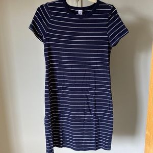 Old Navy t shirt dress, navy and white, small